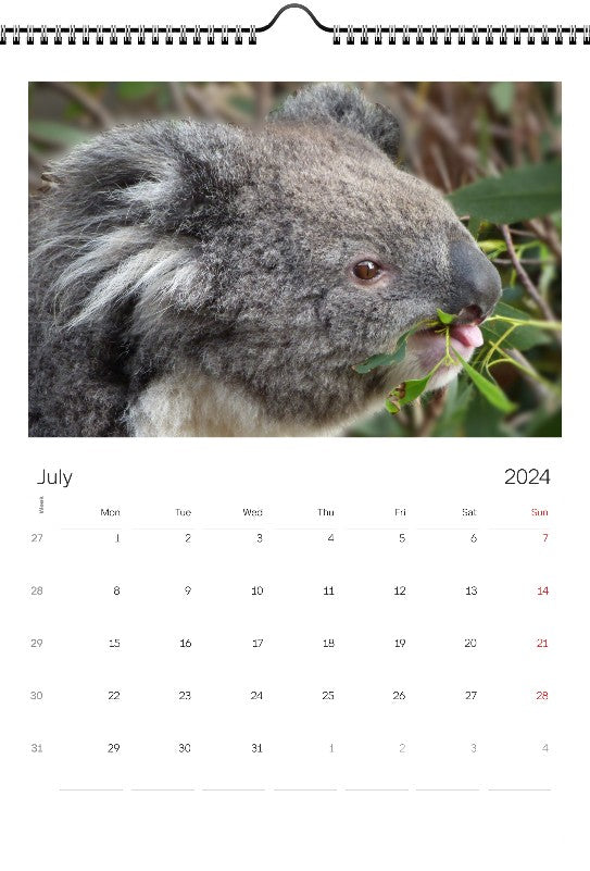 Animals 2024 Wall Calendar